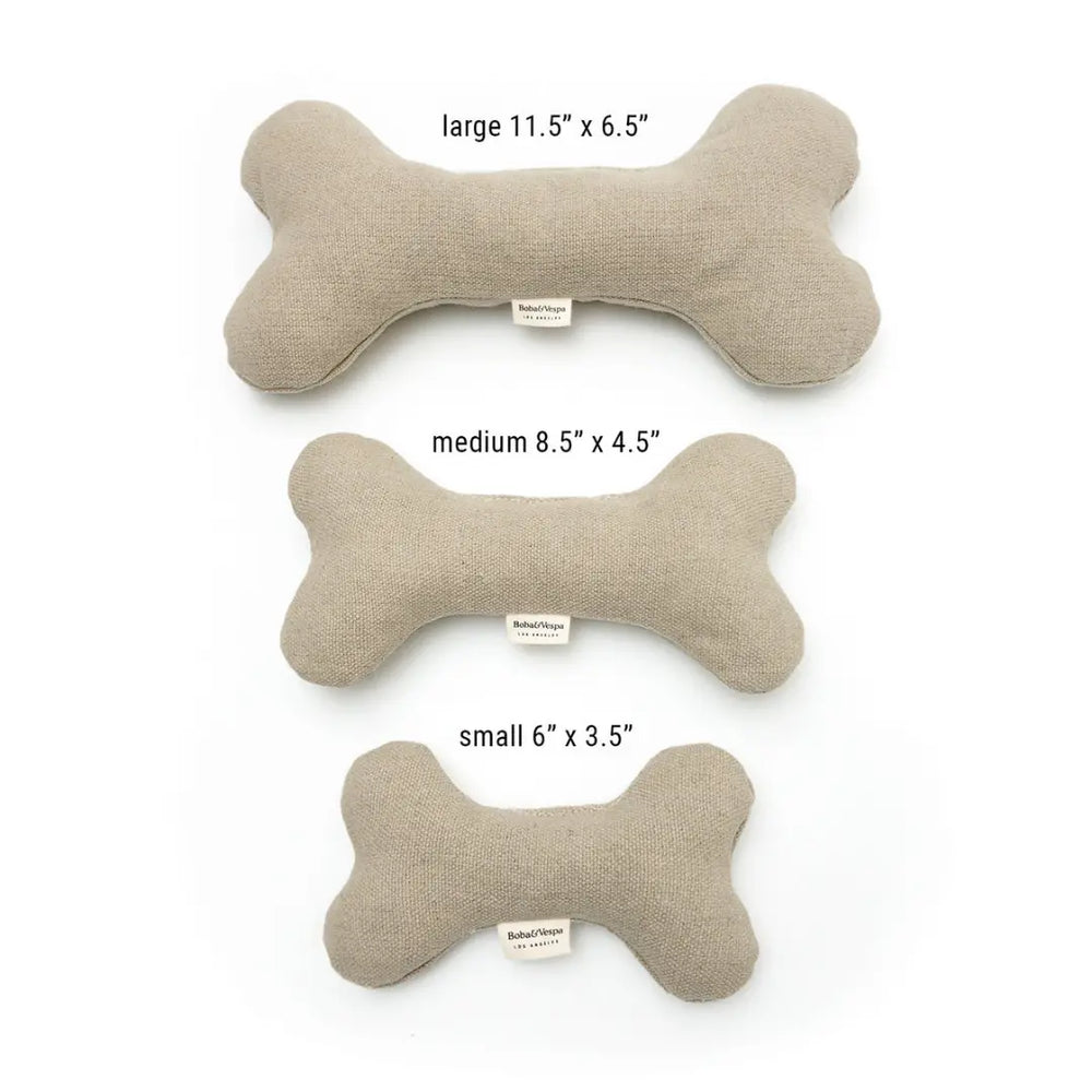 Plush Hemp Dog Toy Bone for Gentle Chewers | Boba & Vespa