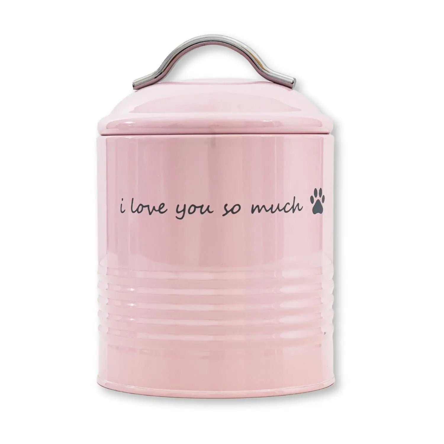 "I Love You So Much" Dog Treat Canister Gift Set – Pink & Blue American Pet Supplies