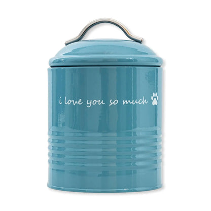 "I Love You So Much" Dog Treat Canister Gift Set – Pink & Blue American Pet Supplies