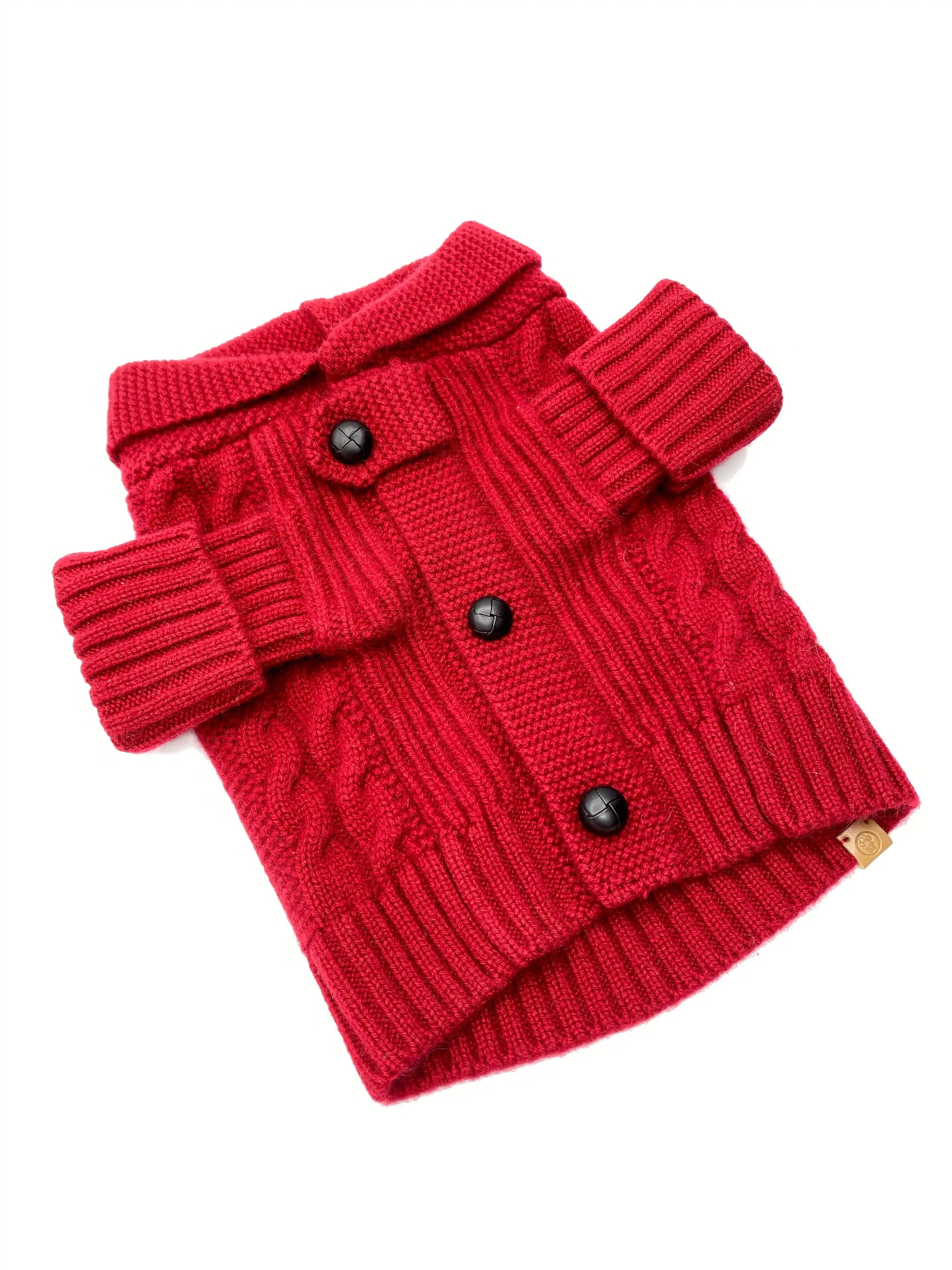 Brooklyn Cashmere Cardigan, Garnet BESPOKE PAWS