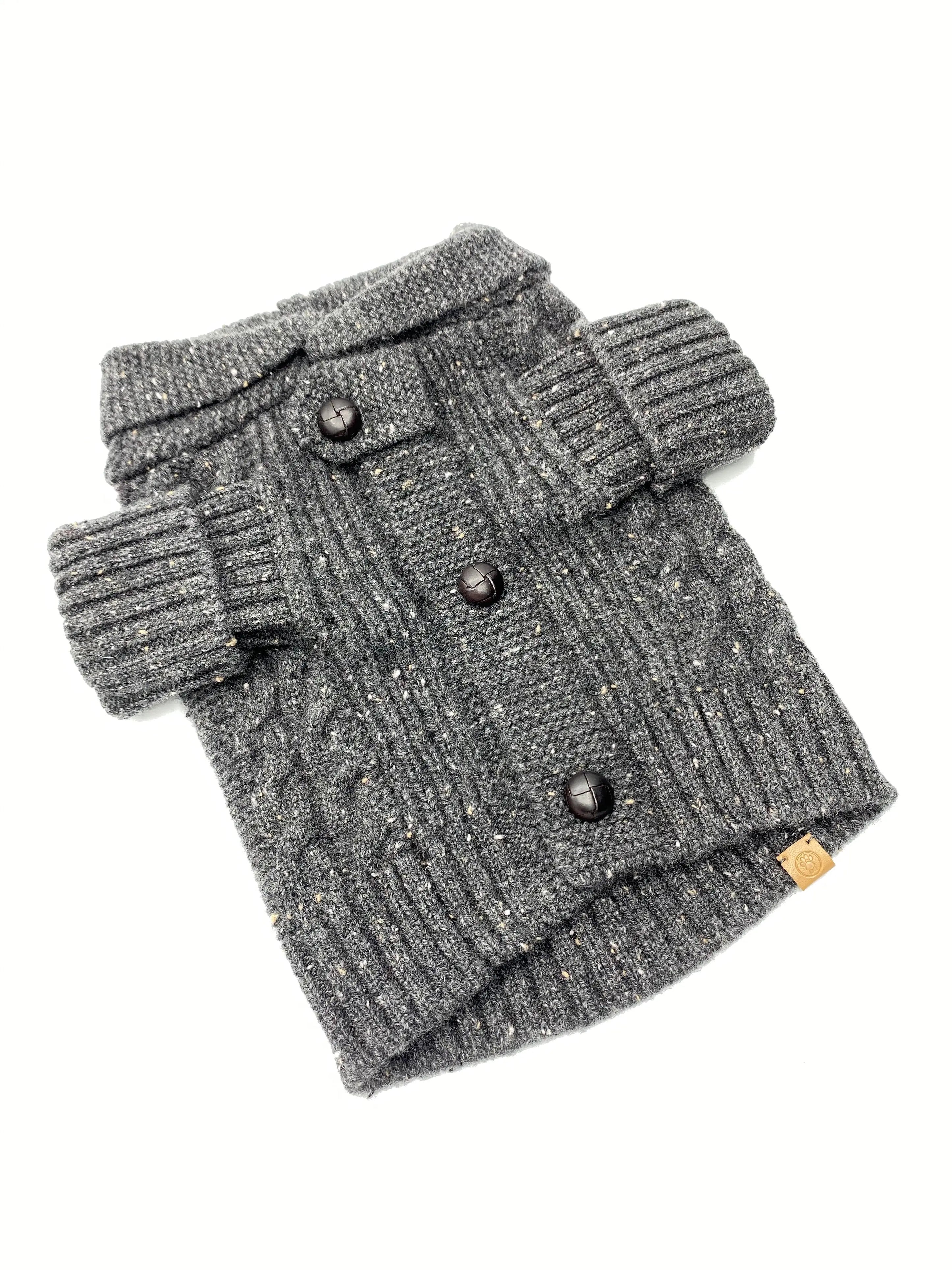 Brooklyn Cashmere Cardigan, Charcoal BESPOKE PAWS