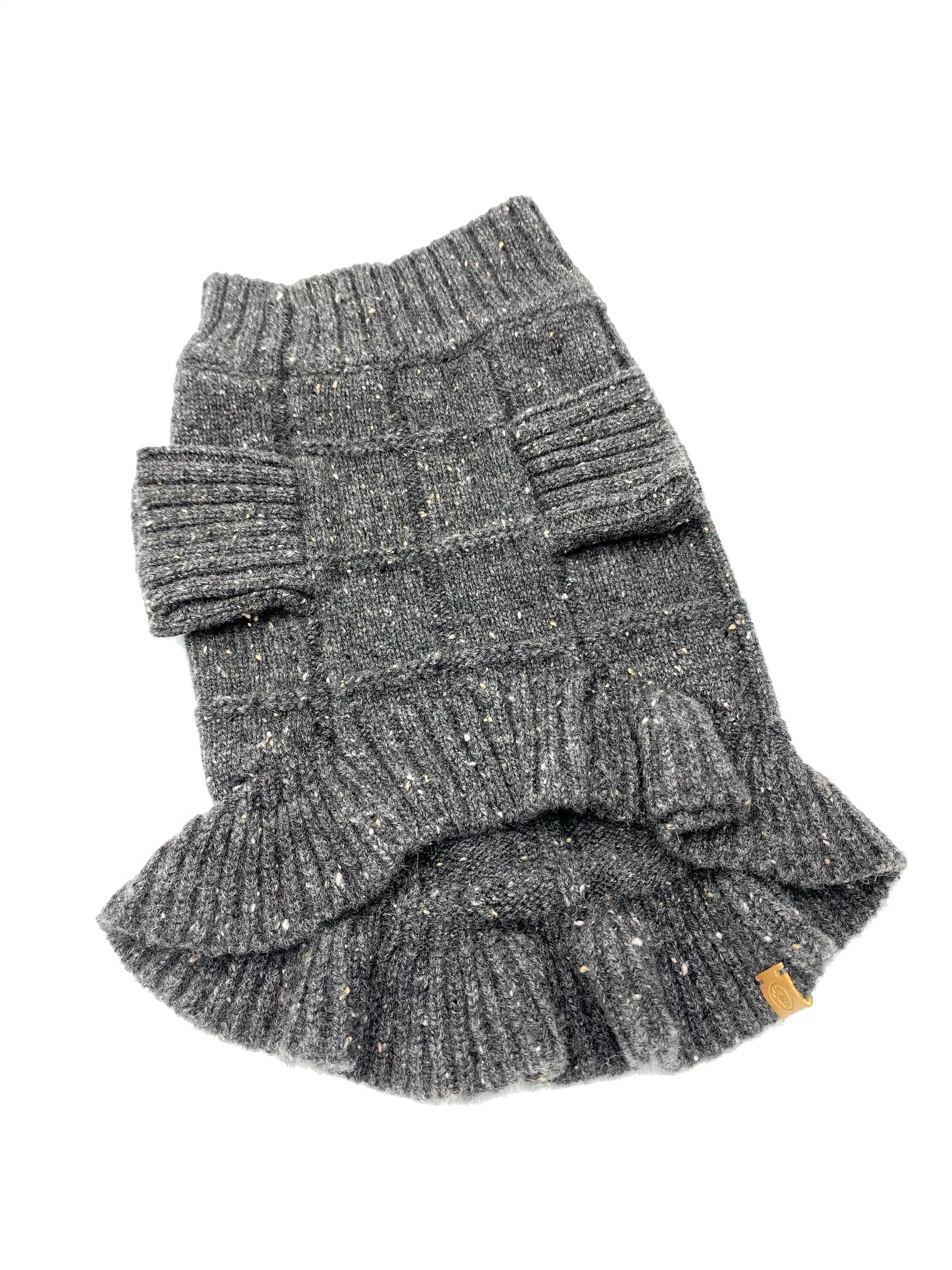 Rein Cashmere Ruffle Dress, Charcoal BESPOKE PAWS
