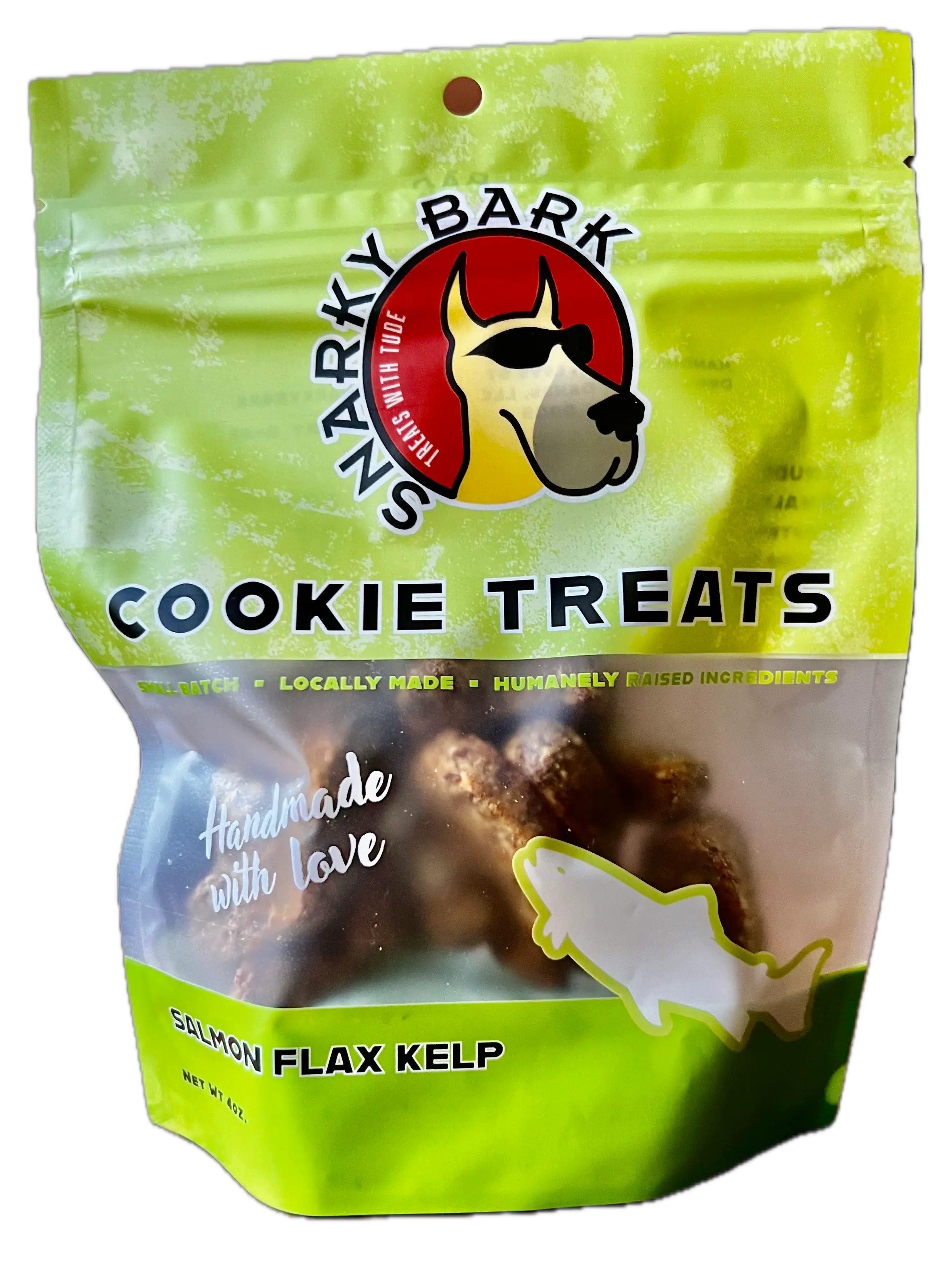 Snarky Bark Salmon Flax Kelp Cookie Treats - K9 Outdoors