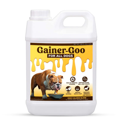 1 gallon Gainer-GOO (for All Breeds) High Calorie Fat Liquid Weight Gainer (128oz) Horizon Animal Care