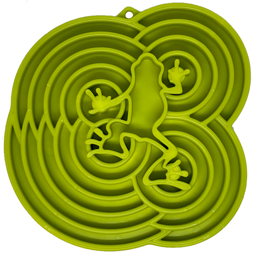 Water Frog eTray - Shallow Slow Feeder Dog Bowl for Enrichment | USA Made