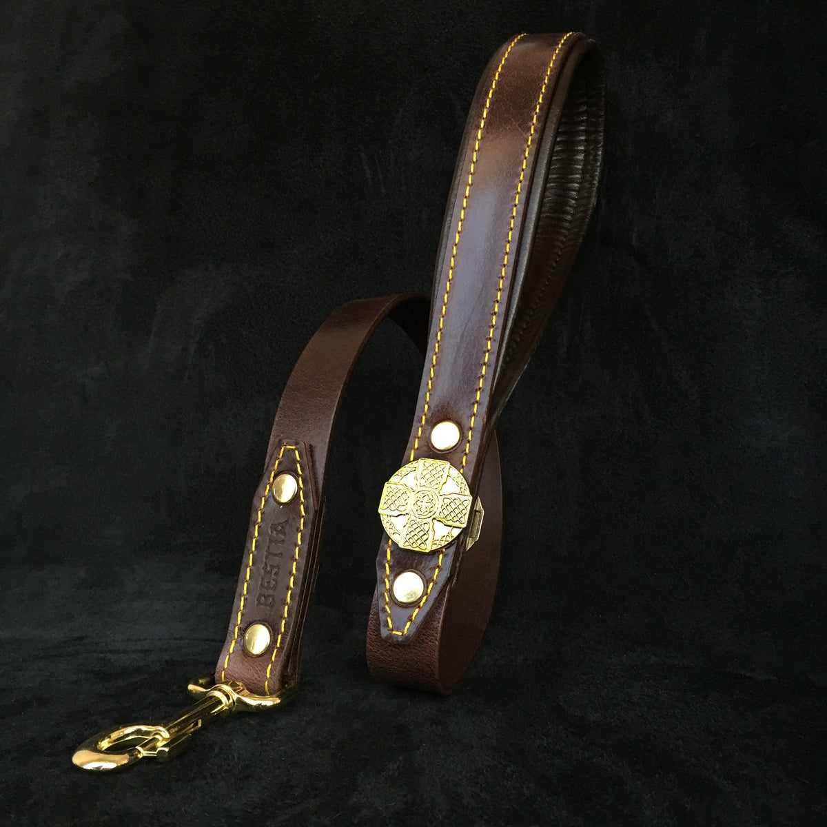 Bestia Maximus Leather Dog Leash – Brown