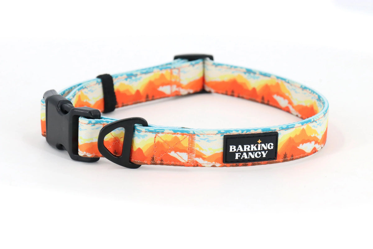 Mountainscape Adjustable Dog Collar - Orange