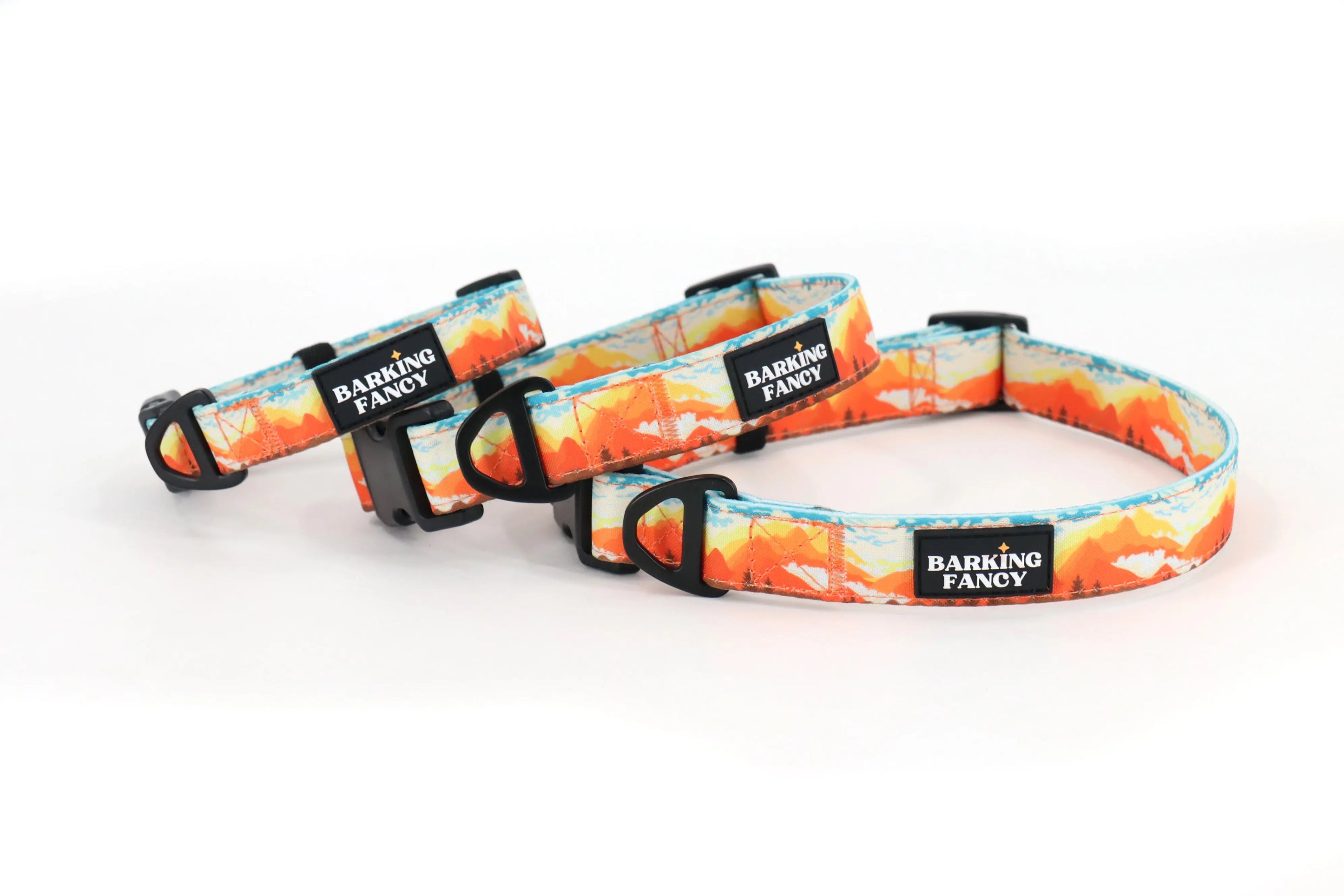 Mountainscape Adjustable Dog Collar - Orange Barking Fancy
