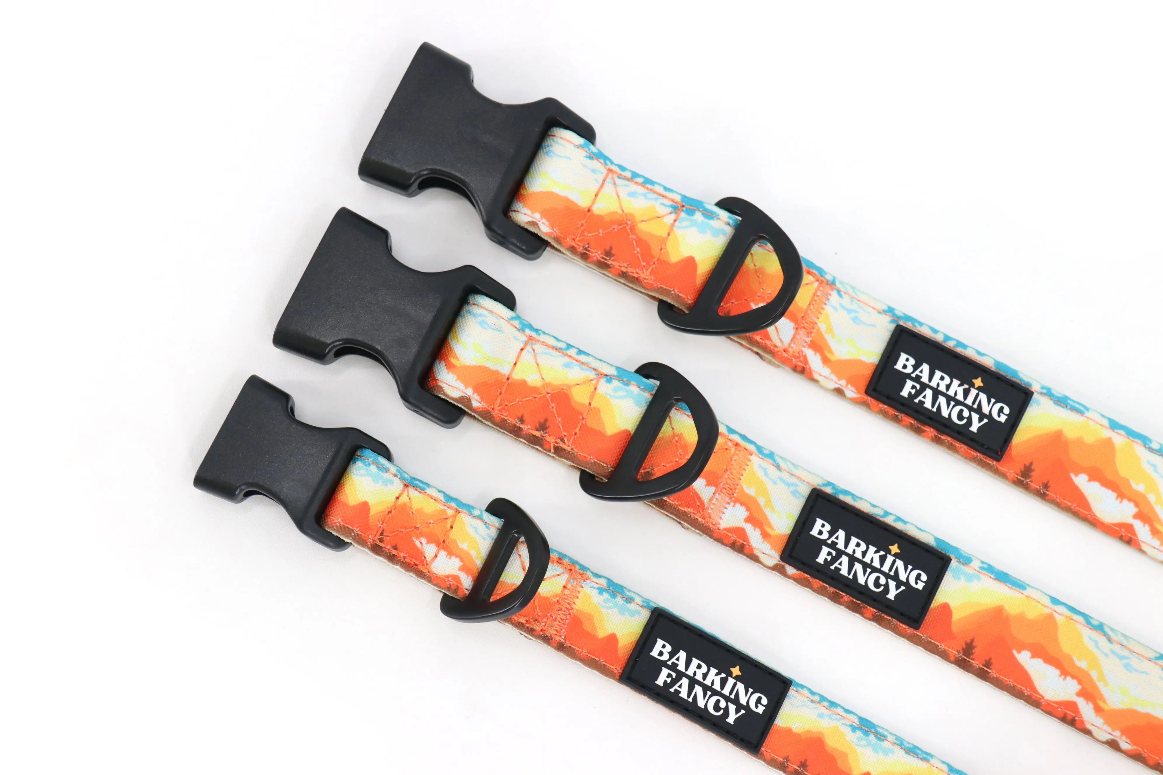 Mountainscape Adjustable Dog Collar - Orange