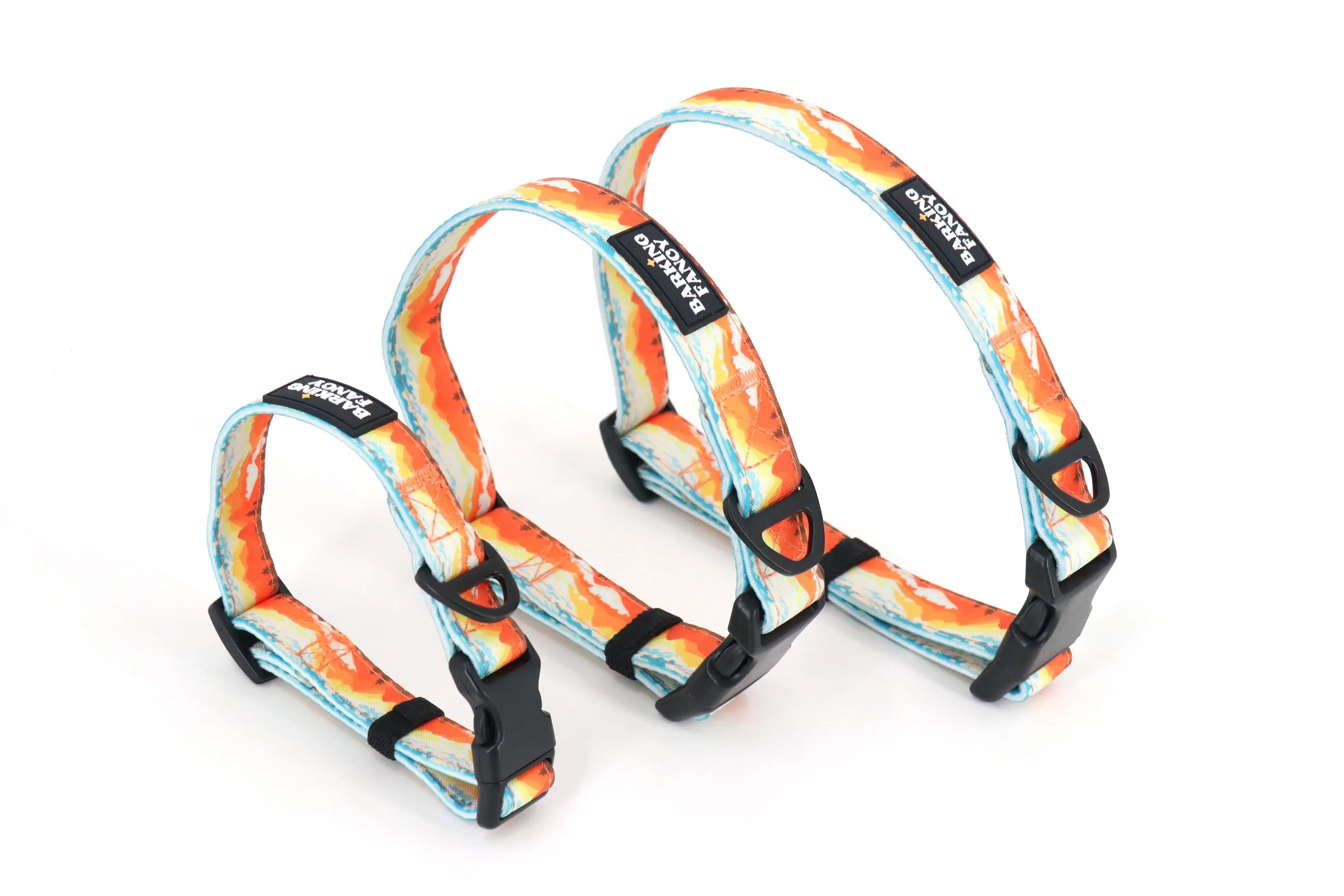 Mountainscape Adjustable Dog Collar - Orange