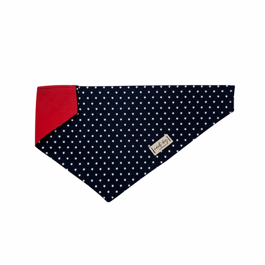 Independence Patriotic American Star Navy Over-the-collar Dog Bandana Nauti-dog Handmade