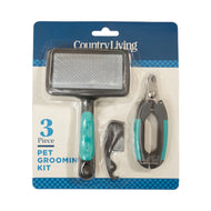 Country Living All-in-One 3-Piece Dog Grooming Kit for a Healthy and Well-Groomed Pet