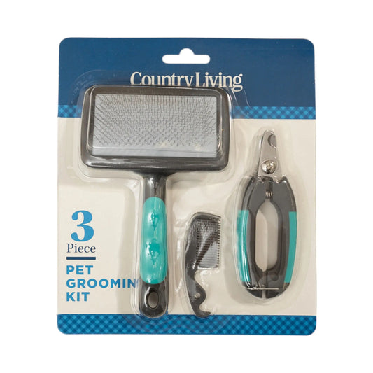 Country Living All-in-One 3-Piece Dog Grooming Kit for a Healthy and Well-Groomed Pet American Pet Supplies