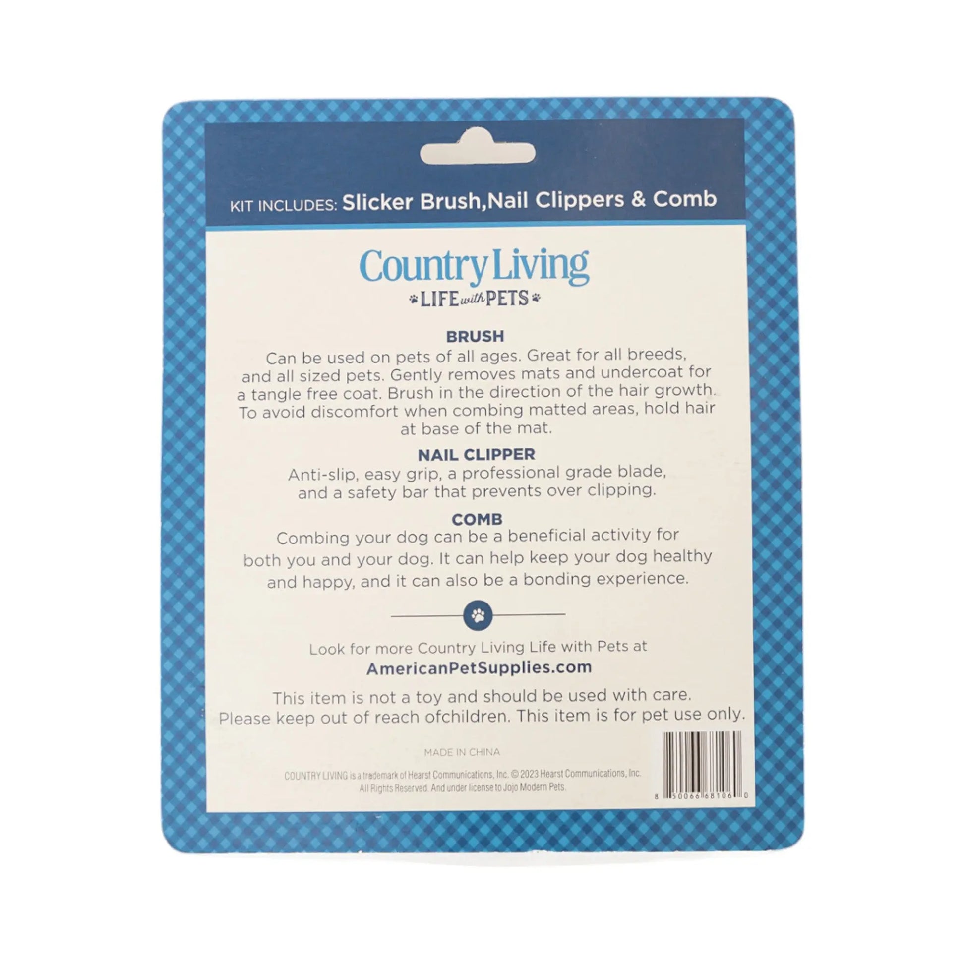 Country Living All-in-One 3-Piece Dog Grooming Kit for a Healthy and Well-Groomed Pet American Pet Supplies