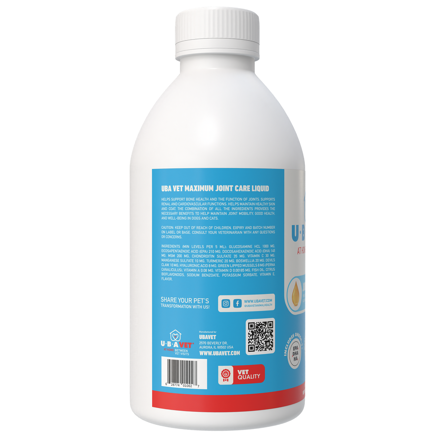 UBAVET Joint Power MEG Maximum Joint Support Liquid for Dogs & Cats American Pet Supplies