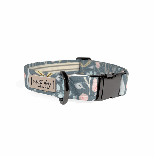 Juniper Sage Mod Fall Floral Buckle & Martingale Dog Collar Nauti-dog Handmade