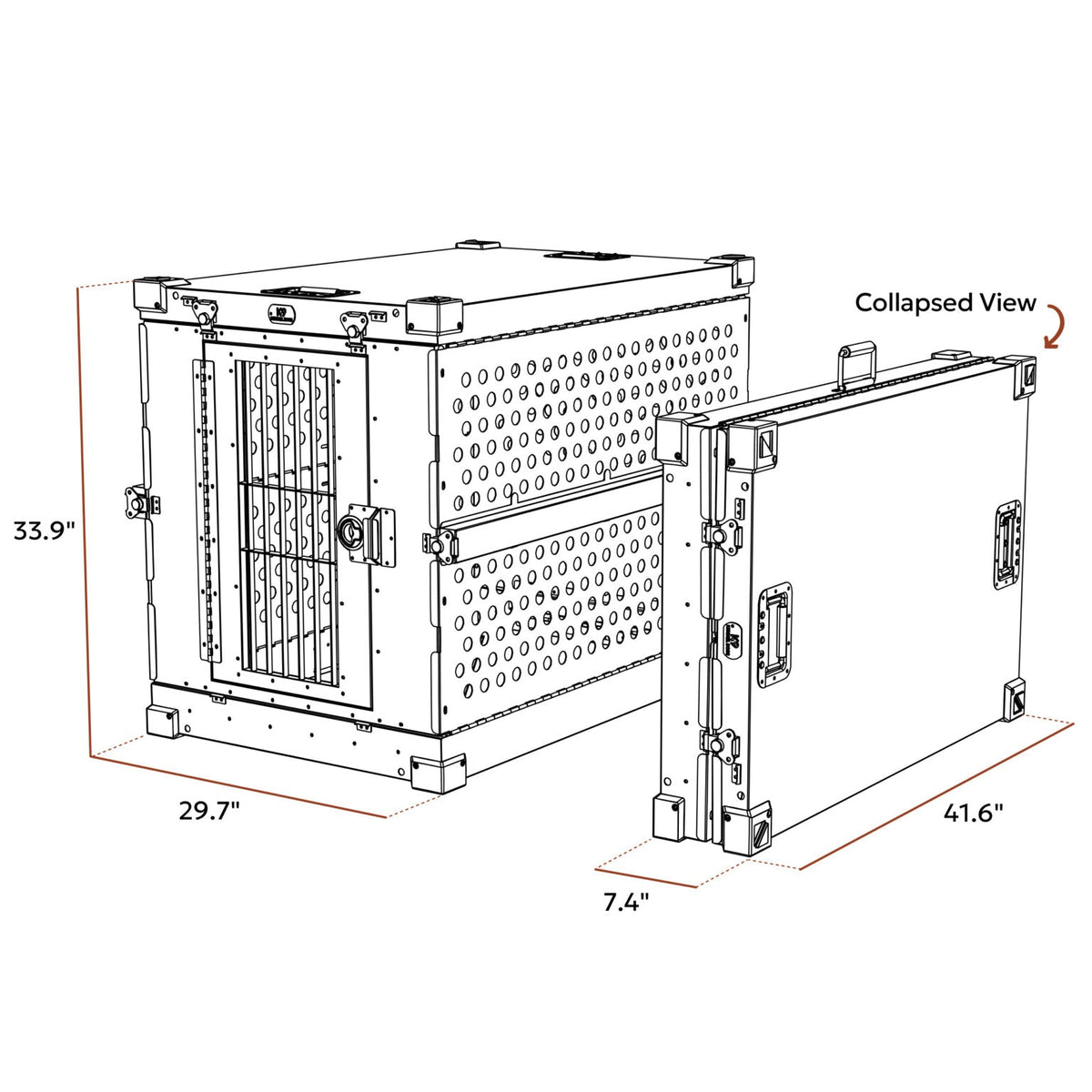 Heavy Duty Collapsible Dog Crate – Large