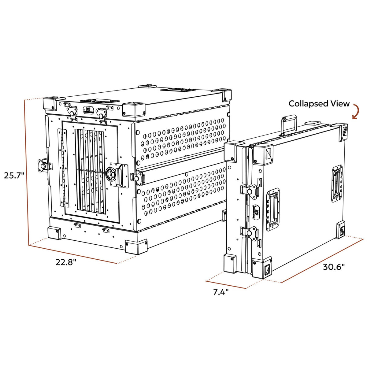 Heavy Duty Collapsible Dog Crate – Small