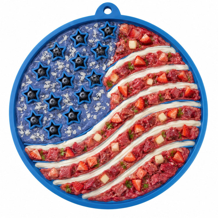 USA-K9 Stars and Stripes Design eMat - Enrichment Lick Mat For Dogs and Cats - with Suction Cups | USA Made