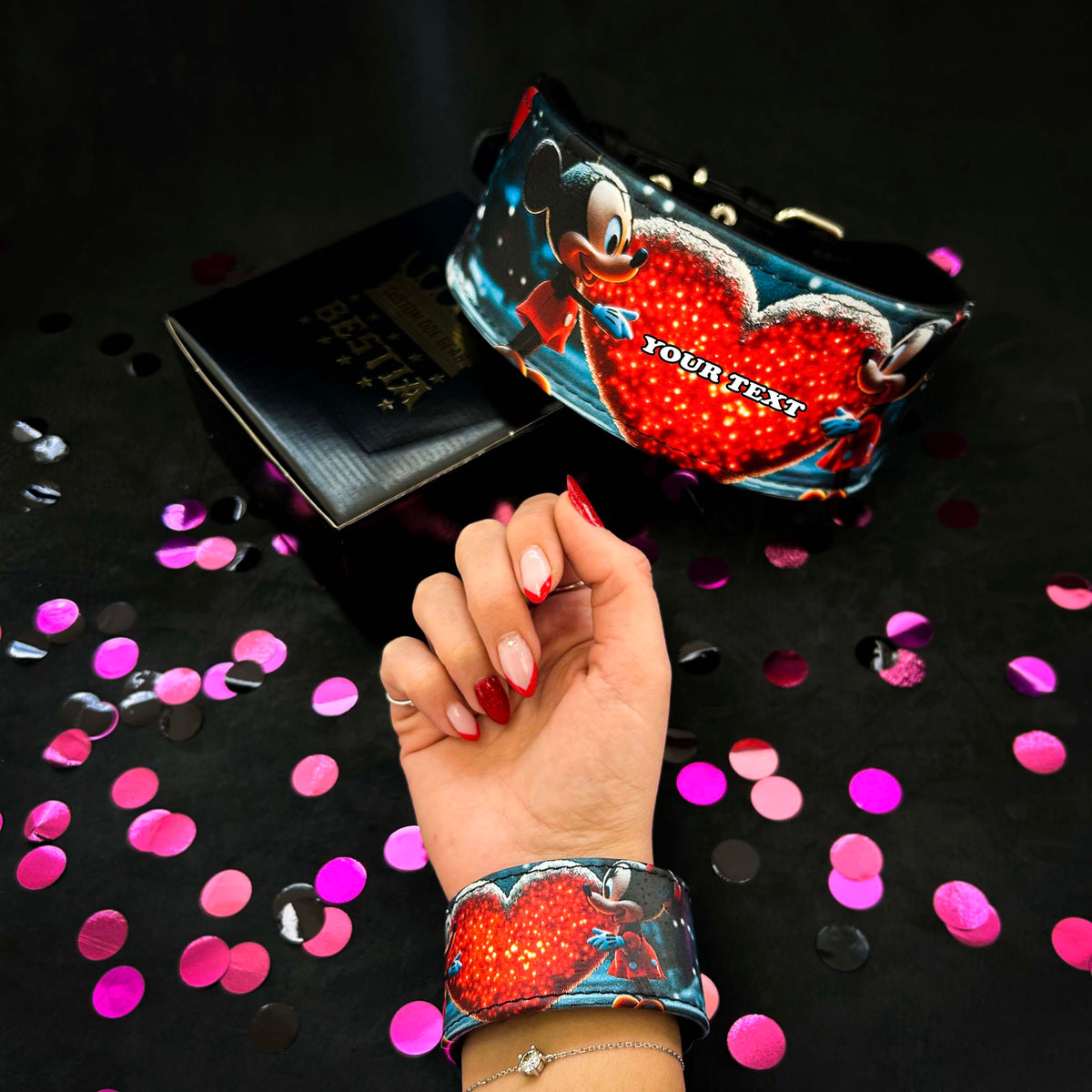 Bestia Mickey Leather Collar & Leash Set – Limited Edition