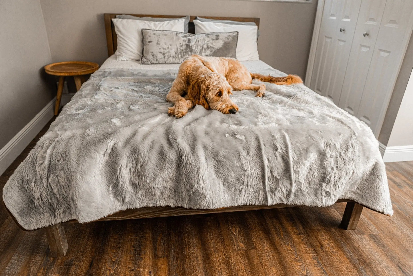 PupProtector™ Summer Short Fur Waterproof Throw Blanket - Grey Paw.com