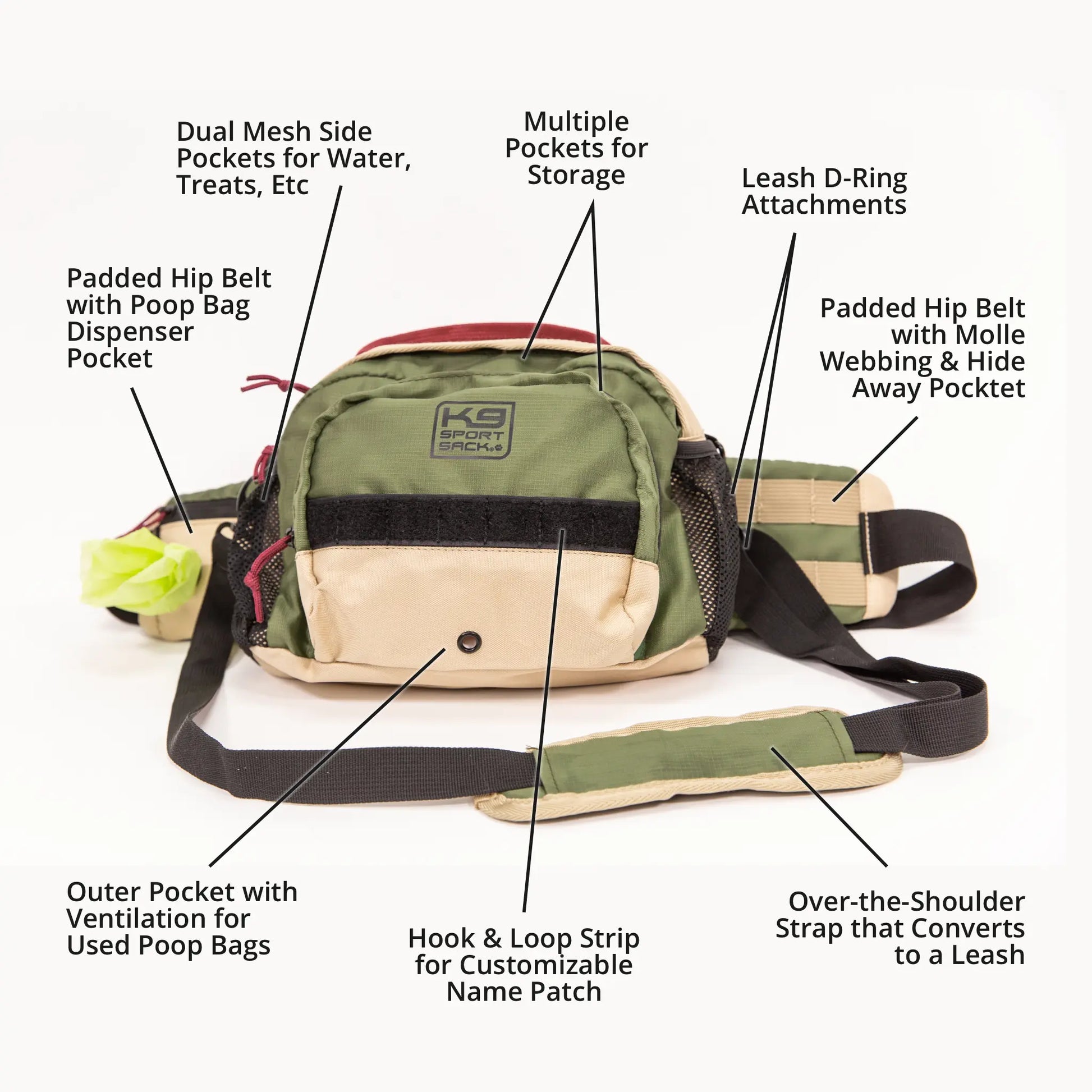 K9 Kompanion | Shoulder-Hip Dog Supply Pack K9 Sport Sack
