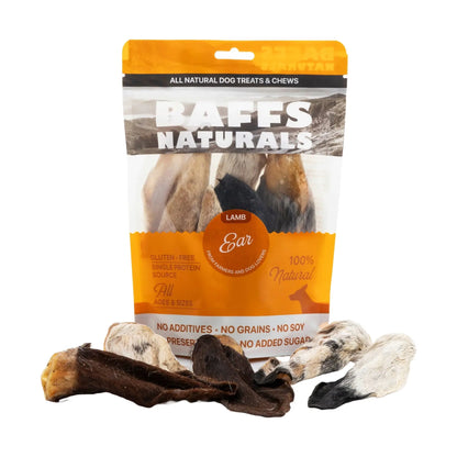 BAFFS NATURALS All-Natural Premium Lamb Ear Dog Chews – (3.5oz Bag) American Pet Supplies