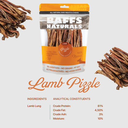 BAFFS NATURALS All-Natural Premium Lamb Pizzle Dog Chews – (8oz Bag) American Pet Supplies