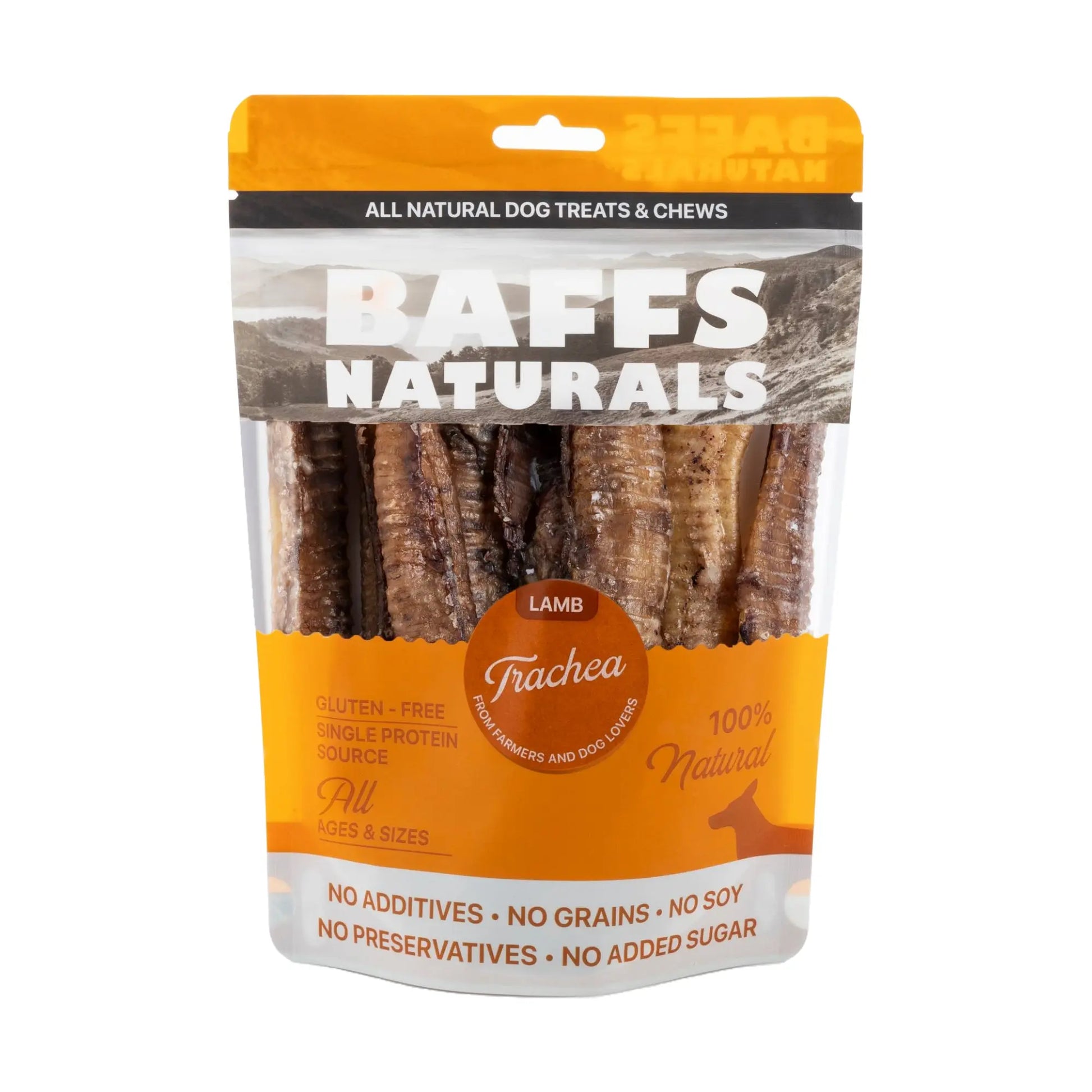 BAFFS NATURALS All-Natural Premium Lamb Trachea Dog Chews – 2 Pack (10 Chews Each) American Pet Supplies