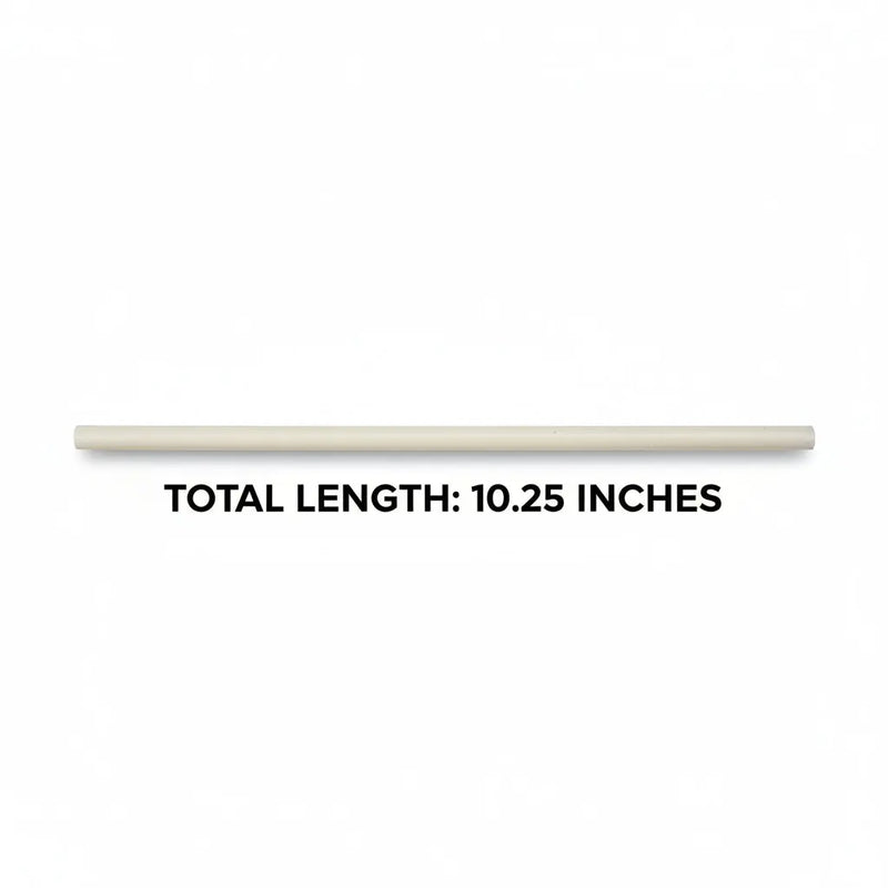 Wrapped 10.25'' x 0.27'' Compostable White Giant Drinking Straws - 1,850 Count