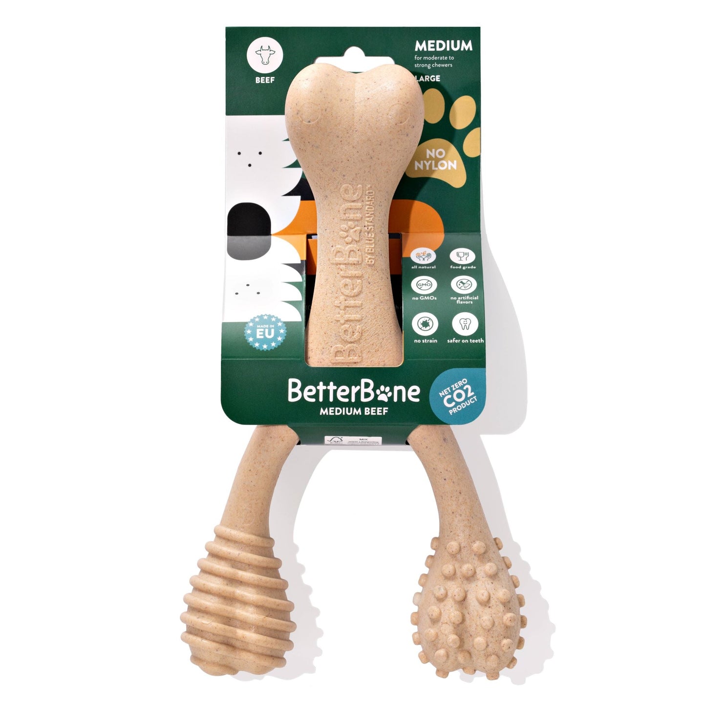 BetterBone MEDIUM Durability CHEW TOY: Perfect Chew for Everyday Chewers | Natural Ingredients, Eco-Friendly, Non-Toxic BetterBone All Natural Eco-Friendly Dog Chews & Bones