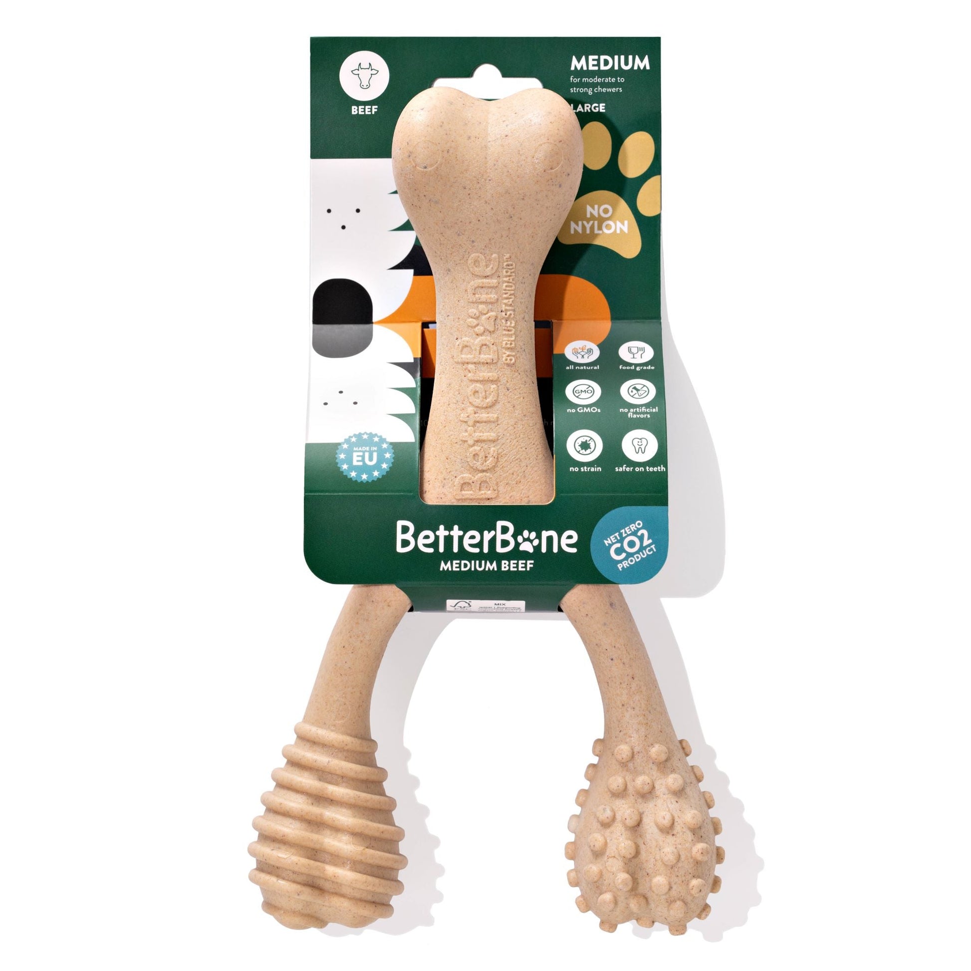BetterBone MEDIUM Durability CHEW TOY: Perfect Chew for Everyday Chewers | Natural Ingredients, Eco-Friendly, Non-Toxic BetterBone All Natural Eco-Friendly Dog Chews & Bones