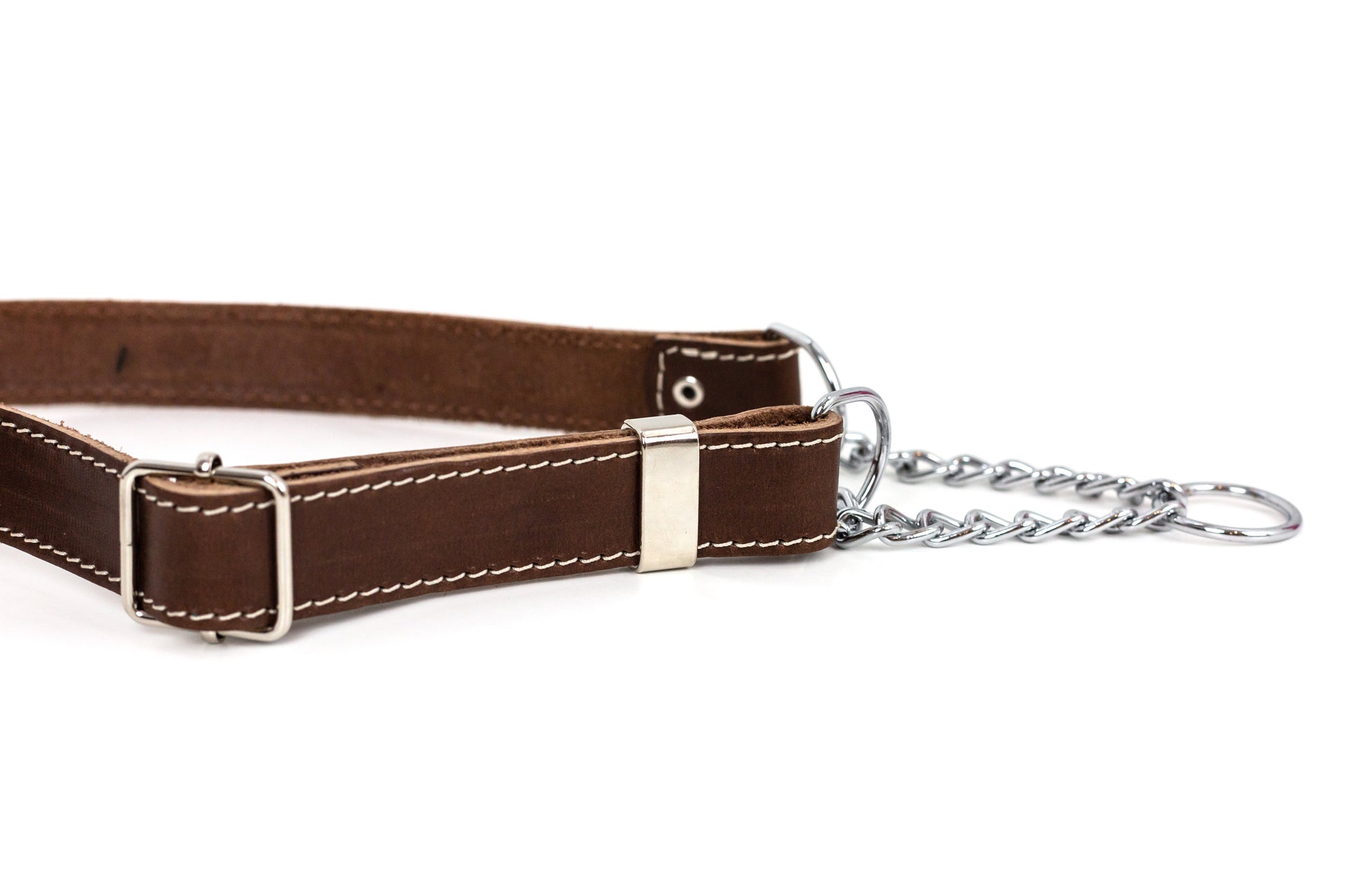 Martingale Chocolate Leather Dog Collar Euro-Dog Collars and Leads