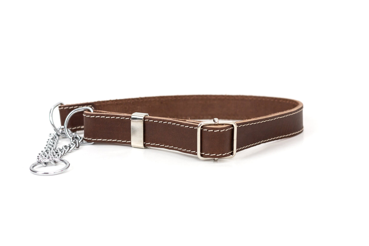 Martingale Chocolate Leather Dog Collar Euro-Dog Collars and Leads