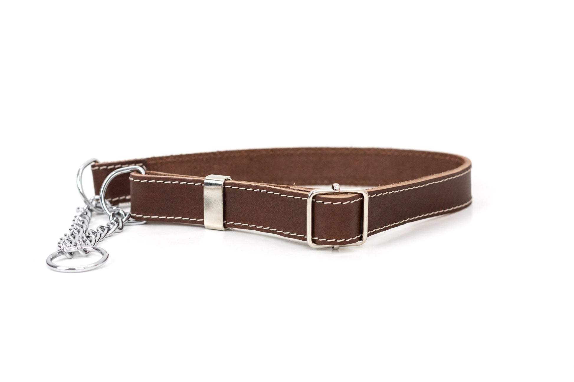 Martingale Chocolate Leather Dog Collar Euro-Dog Collars and Leads