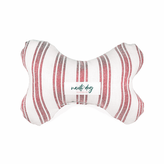 Marblehead Light Farmhouse Stripe Stuffed Squeaker Wubby Dog Toy Nauti-dog Handmade