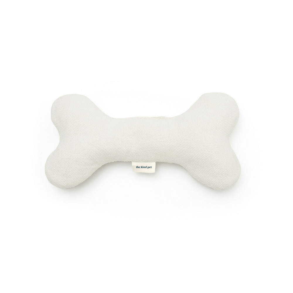 Plush Hemp Dog Toy Bone for Gentle Chewers | Boba & Vespa