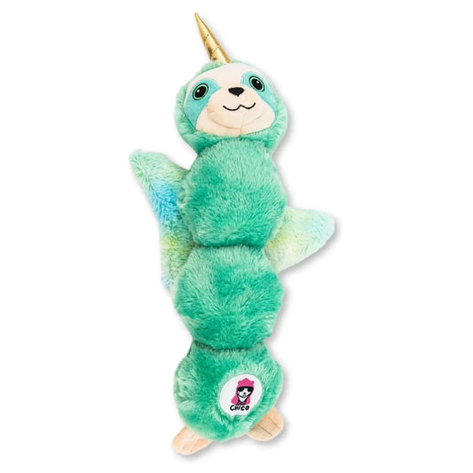 Mystical Mint Winged Sloth Plush Dog Toy – with Squeaker & Crinkle Paper for Fun Play American Pet Supplies