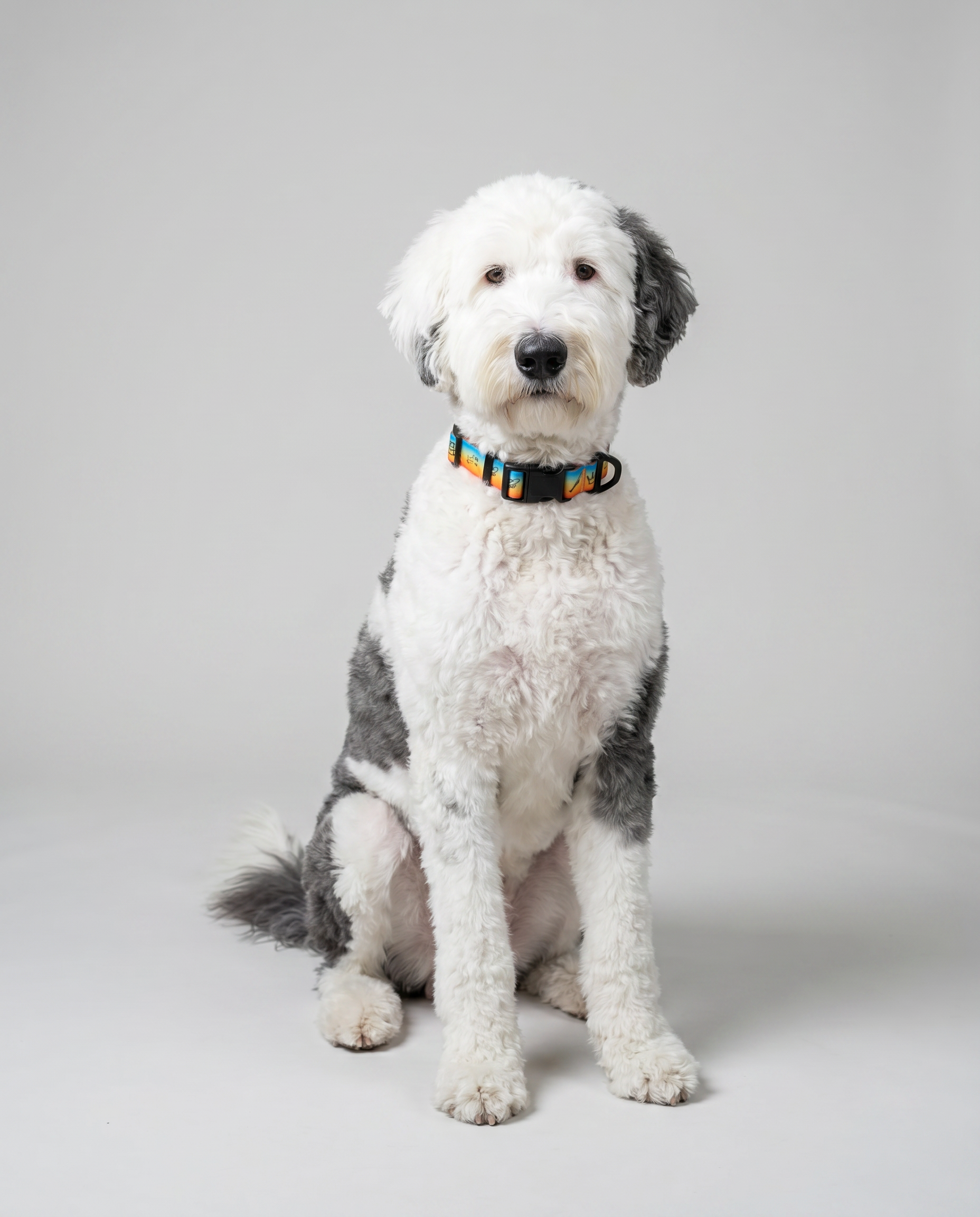 Doodles Print Waterproof Dog Collar - Orange Gradient