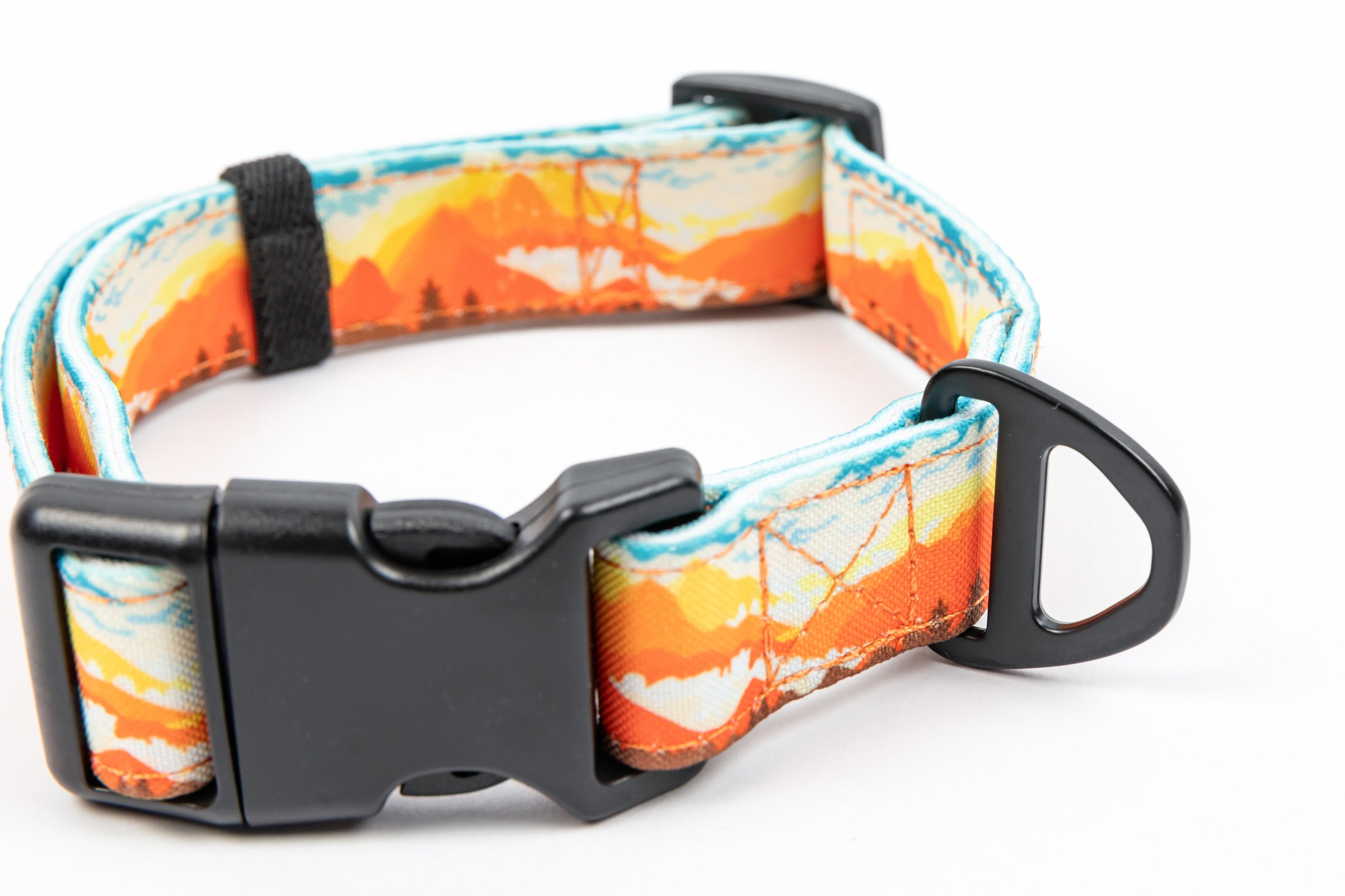 Mountainscape Adjustable Dog Collar - Orange