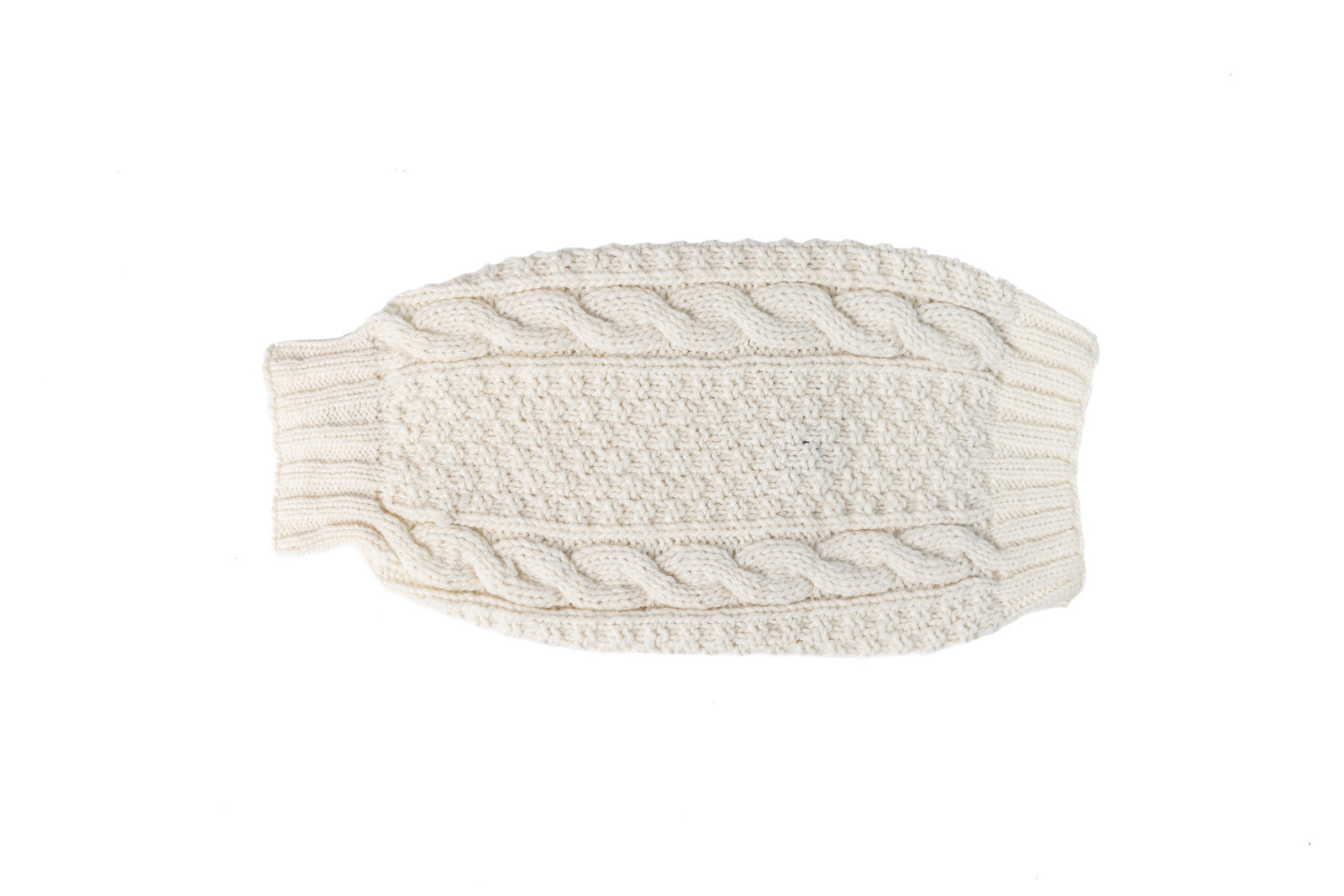 Hand Knit Wool Natural Cable Hat