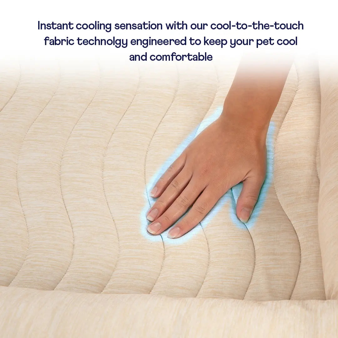 PupChill™ Cooling 4-Bolster Dog Bed - Arctic Sand Paw.com
