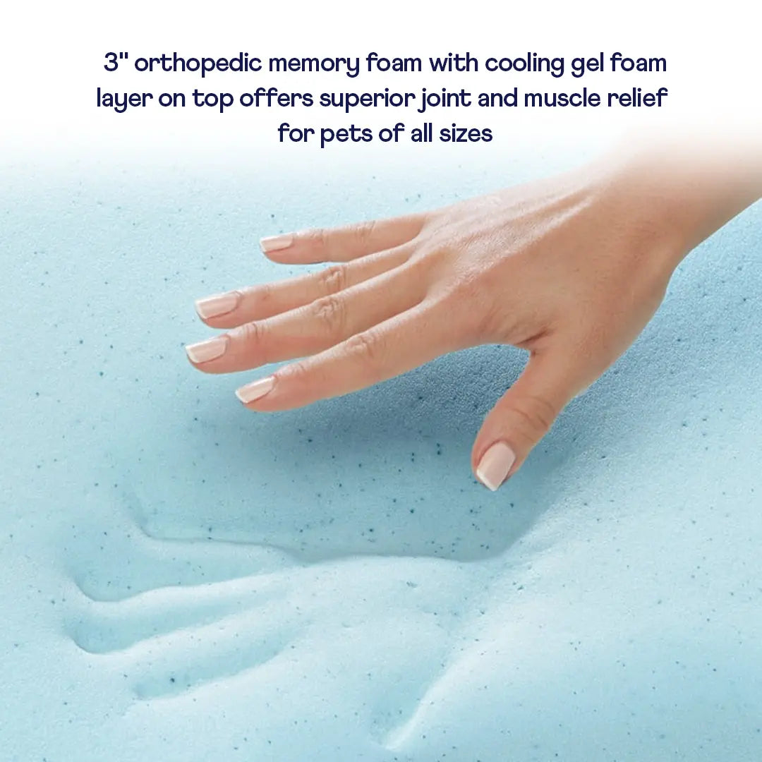 PupChill™ Cooling 4-Bolster Dog Bed - Arctic Sand Paw.com