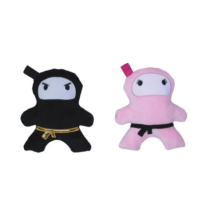 Pink & Black Ninja Love Plush Dog Toy Gift Set – with Squeaker & Crinkle Paper for Fun Play American Pet Supplies