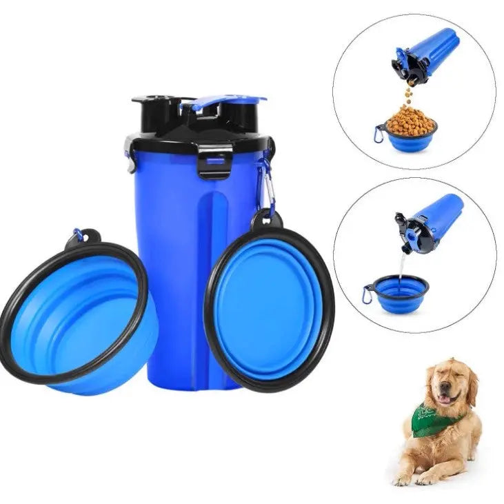 Milou & Lumi Portable Pet Travel Water and Food Bottle with Extra Bowl Dr. Milou