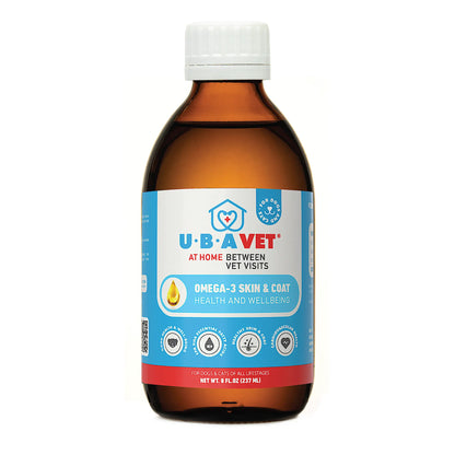 UBAVET Omega-3 Skin & Coat Health and Wellbeing Liquid for Dogs & Cats – 8 fl oz / 237 ml American Pet Supplies