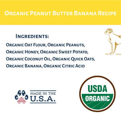 Dog Mamma's Organic Peanut Butter Banana Recipe - USDA Organic Certified Dog Treats Dog Mamma's Organic Dog Treats