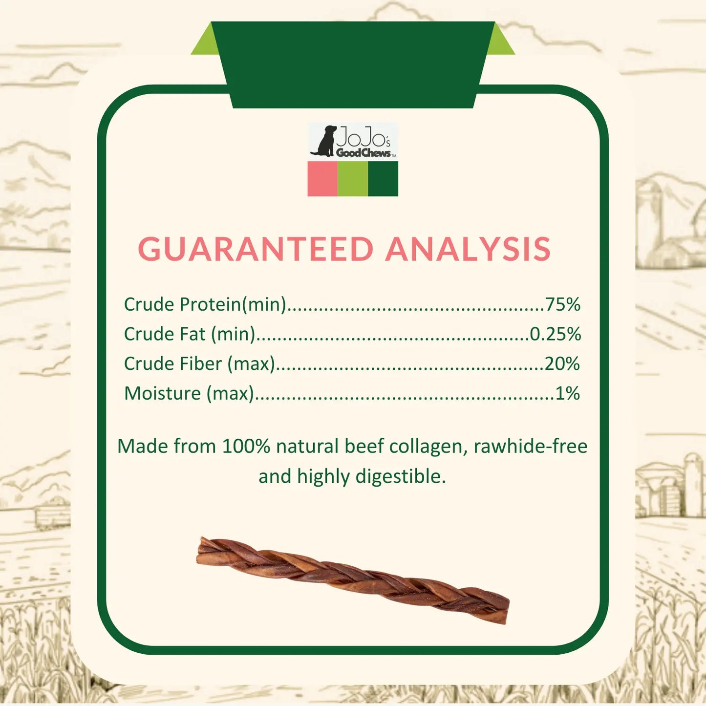 Braided Collagen Stick Dog Treats for Joint Health - 12-Inch Standard (4-Pack) American Pet Supplies