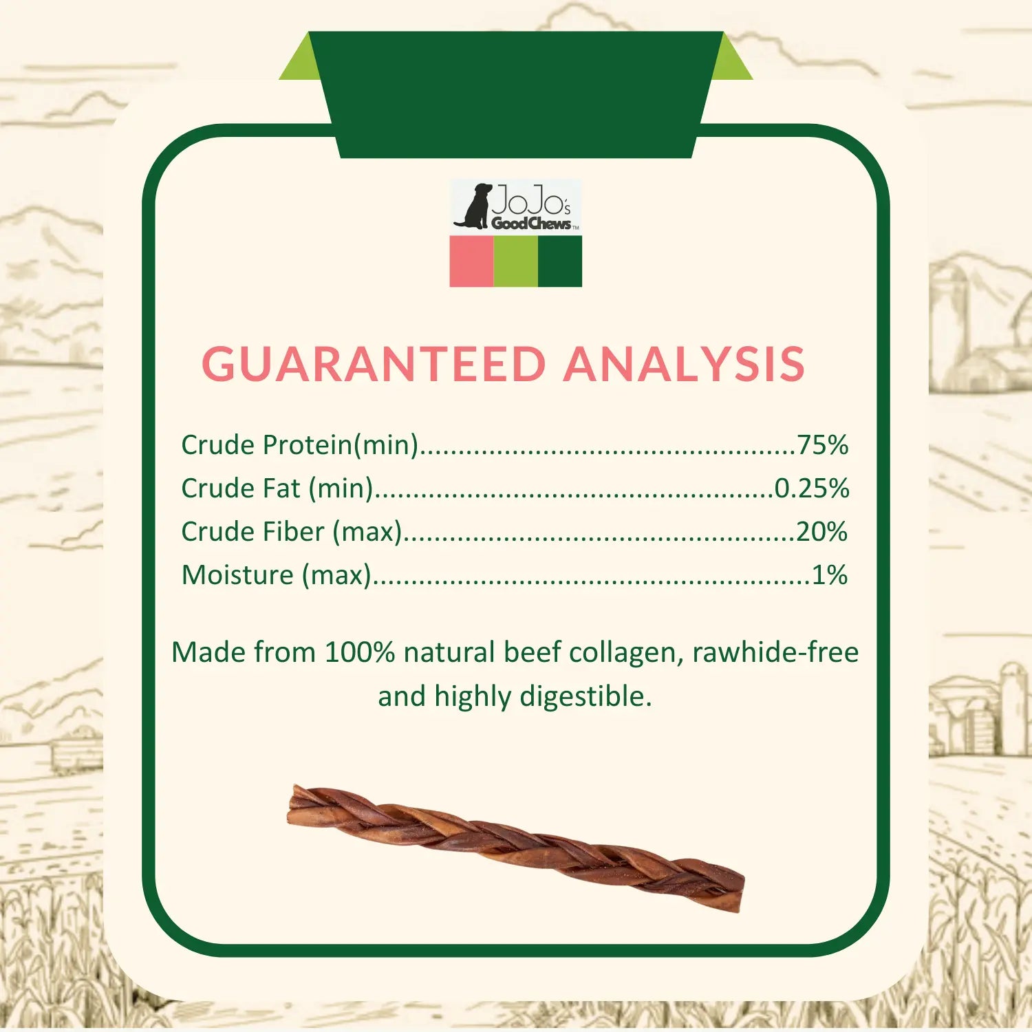 Braided Collagen Stick Dog Treats for Joint Health - 12-Inch Standard (4-Pack) American Pet Supplies