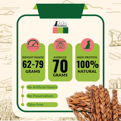 All-Natural Braided Collagen Stick Dog Treats, Supports Joint, Skin & Coat Health – 12-Inch Standard (25/Case) American Pet Supplies